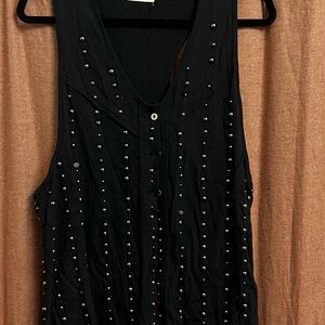 Free People Black Studded Blouse